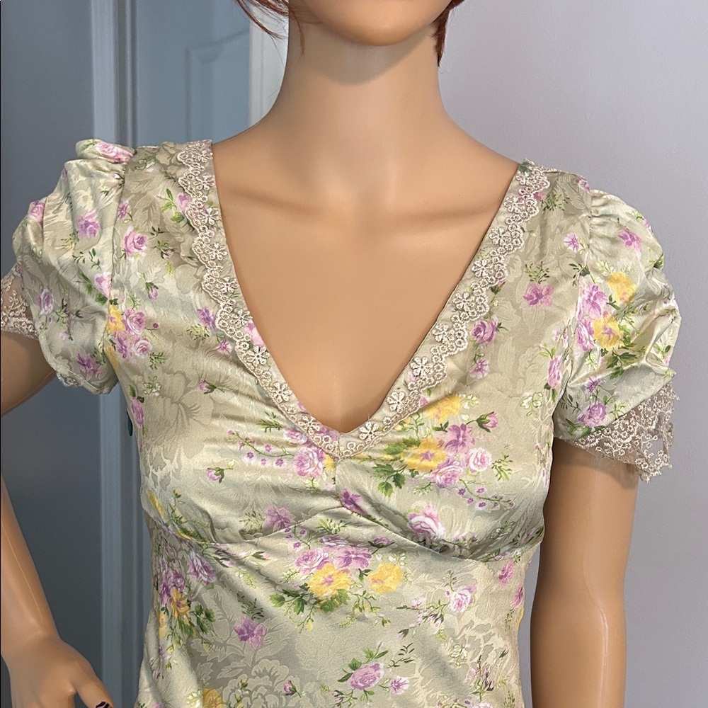Lait Collection Floral Ruffle Maxi Dress NWT - Picture 2 of 11
